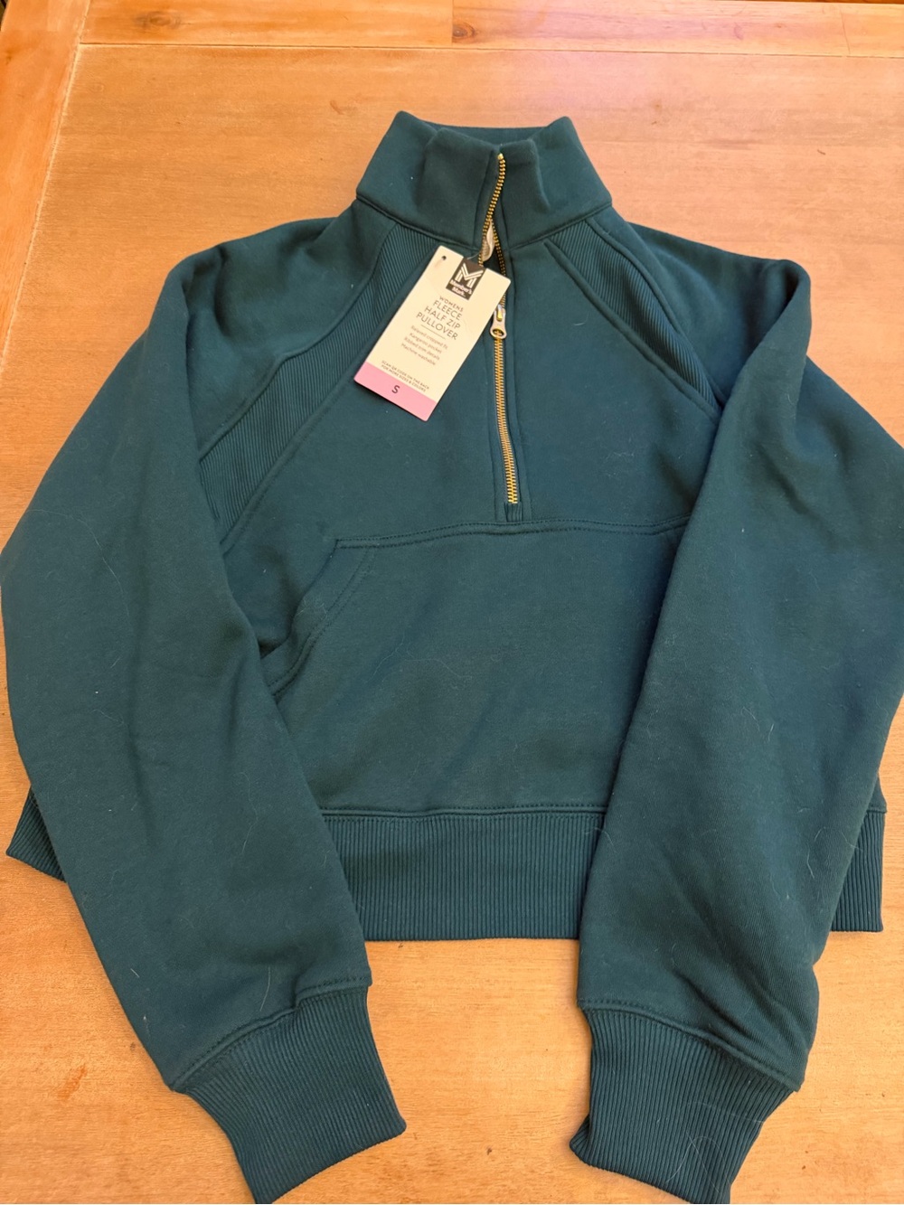 Half-Zip Sweatshirt Pullover in Deep Teal